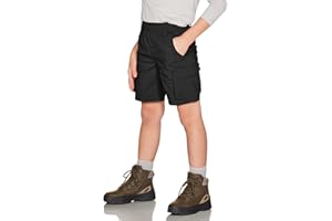 CQR Kinder Cargo-Shorts, auch für Jugendliche, zum Überziehen, für Outdoor-Camping, Wandern, leichte elastische Taille, Sport-Shorts mit Taschen