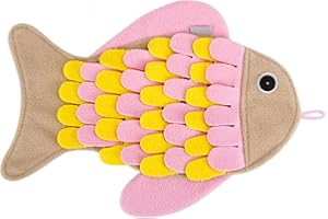 LATRAT Polarowa mata wąchająca dla kotów, trwała, miękka, nietoksyczna, interaktywna zabawka do treningu kotów, smakołyki z powolnym podajnikiem, 23 x 36 cm