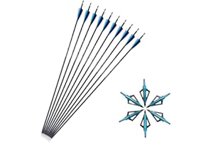 ‎SHARROW SHARROW 12x Carbonpfeile 30 Zoll Bogenpfeile Jagd Pfeile für Bogen Spine 500 für Recurvebogen Compound Bogen