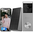 EZVIZ 2K Solar Doorbell Camera Removal-Free Charging No Monthly Fee, 8 GB Local Storage, 162° Wide View, Wireless & Wired, Colour Night Vision, AI Detection, Front Door Camera (CP3 Pro)