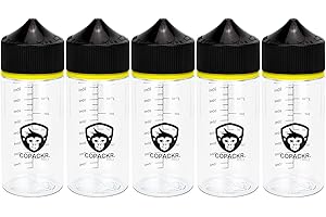 Copackr Chubby Gorilla V3 Tropfflaschen, Plastikflaschen Perfekt für Reisen - Flüssigkeitsflaschen - mit kindersicherer Kappe - 5er-Set (100ml)