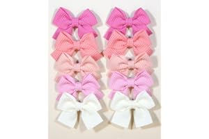 LITTLE LOOM BIG DREAMS Girls Hair Accessories, pink Flower Hair Clip Hair Tie bows Hair Clips for Girl (10 pcs bow)
