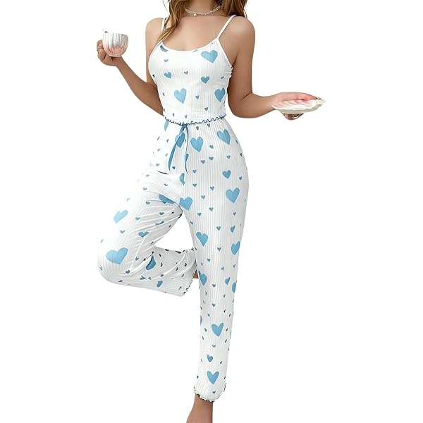 Costume Femme Chic Pyjama 2 Pièces Femme Atxnn - Haut Manches Courtes Uni Pantalon Carreaux, Confortable Toutes Saisons Pyjama élégant Haut Pantalon