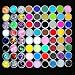 Fashion Gallery 84 Acrylic Glitter Powder Nail Art Brush Gel UV Sets Tips False Tips Kit