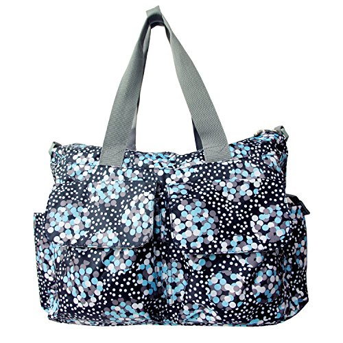 Bebamour Original Floral Designer Diaper Tote Bags Nappy Changing Bag (Blue)