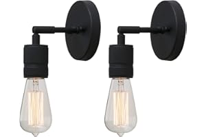 Yosoan Set of 2 Vintage Up/Down Wall Light Industrial Antique Wall Lamp Fitting Fixtures,Wall Sconce Edison Lamp for Kitchen, Hall, Dining Room, Bedroom,Bar, Restaurants, Coffee Shop (Black)