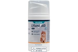 NutriScience Lysine Aid Cat Gel - L-Lysine Supplement for Cats & Kittens, Immune & Respiratory Support, Feline Herpes (FHV-1) Relief, Salmon Flavored, 50ml