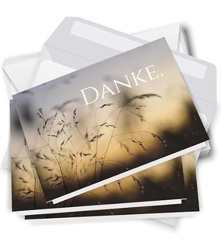 WBdesignz Set 10 Biglietti Di Ringraziamento Con Soffione - Partecipazione Funerale, Carta 300g/m², Confezionati Con Buste In Carta Kraft - 6