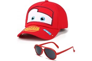 CBOSNF Gorra de Béisbol, Niños Gorra Béisbol, Set Gorra y Gafas de Sol, Gorra de Pesca para Hombres Mujeres Gorra de Camionero de béisbol Ajustable - 2pcs