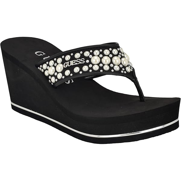 Guess Amazon Black Flat Sandals Guess Women's FABULON Flat Sandal