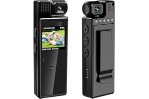 CYI Body Cam con Audio, Microcamera Rotazione di 180 Gradi, Mini Telecamera Spia Nascosta HD 1080P, Spy Cam Portatile con Rilevamento del Movimento per Corsi, incontri, corse, ecc.