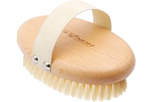 HONZUEN Brosse pour le Corps Brosse de Bain Poils Naturels, Brosse de Douche pour Améliorer la Circulation Sanguine et Fonctions Lymphatiques, éliminer la Cellulite de la Peau Morte