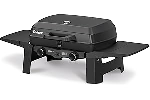 Enders Gasgrill Urban II, Tischgrill, Grillen-, Kochen- und Backen Funktion, 2 Brenner Edelstahl, mit Grill-Thermometer, Balkon-, Camping-Grill, Aluguss-Gehäuse, Gusseisen-Rost #2070