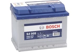 Bosch S4 005 Batterie Auto 60 A/h - 540 A - Batterie 12 V, Plomb-acide pour Véhicules sans Système Start/Stop, Polarité Gauche (-) Droite (+), 242 x 175 x 190 mm
