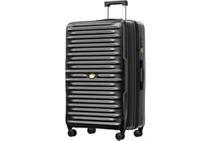 MGOB Koffer Groß Hartschalen Trolley Polycarbonat Leicht Reisekoffer mit TSA-Schloss, 76x51x31cm, Schwarz