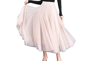 Dazzerake Gonna in Tulle Donna Elegante Morbida Gonna Lunga Estiva Tutu Vintage Taglia Unica