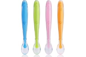 Sunscreen 4 Pcs Silicone Baby Spoons, Soft Spoon, Feeding And Weaning Non Toxic Bpa Free, Gentle On Baby'S Gums, Easy To Clean, For Lead Weaning, Colors