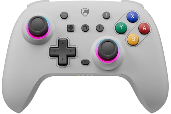 ECHTPower Mando Inalámbrico para Switch/SWITCH 2 2025, Diseño Retro, Switch Pro con Hall Joystick, Giroscopio, Turbo, 4 Vibra