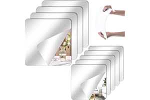 YOUNGSAY 10 Pezzi Specchio Acrilico Autoadesivo, 20 x 20/15 x 15cm Alta Definizione Specchio Adesivo Acrilico, Fai da Te Infrangibile Adesivo Specchio Acrilico per Parete/Armadio/Porta