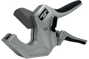 PSW TRADE SUPPLIERS LTD Cortatubos de plástico automático para tubos PEX multicapa, tubos de agua con trinquete autoblocante y asas de agarre seguro