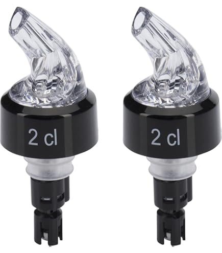 Lot De 2 Doseurs à Alcool à Bille 4 Cl - Marque Fackelmann, Plastique Transparent - Pour Bouteilles, Cocktails