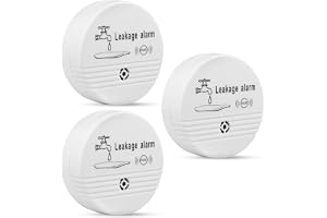 Vattenlarm vattenlarm läckage och droppar larm 90 dB, 3 stycken siren trådlös sensor vattennivå, vattensensor vattendetektor för kök, badrum och källare (inklusive batteri) (3)