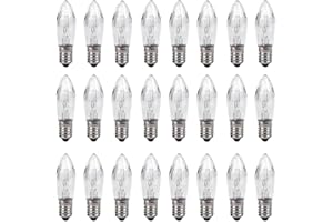 ShuoHui Świeca żarowa E10, 12 V, 3 W, żarówka zapasowa, do łańcuchów świetlnych i łuków, 2700 K, 30 lm (25)