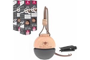 Cristalinas Car Air Fresheners Sandalwood & Cedar Scent, Pack Of 3 - Odour Neutralising 2 in 1 Air Fresheners for Cars, Essential Oils Car Air Freshener Scent for Men & Women lasts upto 8 weeks