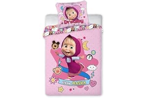 FARO Masha and The Bear Masha 055 - Biancheria da letto, 100 x 135 cm