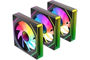 Jungle Leopard Prism4MAX-X3 RGB PC Ventola 120MM 3er Pack[Infinite Mirror][HDB]58.36CFM/1600RPM/26LEDs 5V3PIN ARGB und 12V4PIN PWM Ventola (Nero)