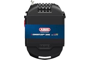 ABUS special lock Combiflex 2501/65 - Suitable as luggage lock, ski lock, helmet lock - with combination code - Black