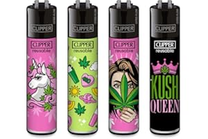 SUNMONDO Clipper Feuerzeug 4er Set: (420 Girly)