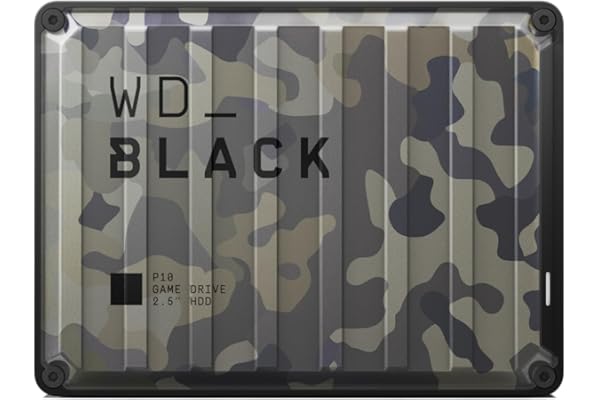 WD_Black P10 Game Drive 5 to, Disque Dur Externe Portable, USB 3.2 Gen 1, jusqu'à 130 Mo/s, Haute Performance, Fonctionne avec PlayStation, Xbox, PC et Mac, 1 Mois d’abonnement à Discord Nitro, Camo