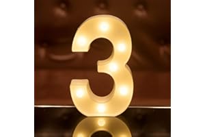 FOCUX LED Number Lights Sign Light Up Number Lights Sign for Night Light Wedding Birthday Party Battery Powered Christmas Lamp Home Bar Decoration
