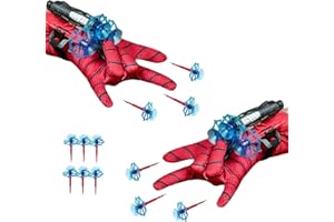 LIDEYE Set di 2 Launcher Glove, Guanti Launcher per Giochi, Spara Ragnatele Spiderm, Guanti Spiderm Bambino, Cosplay Giocattoli da Polso Set