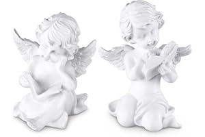 Goetland Couple of Reading Book Cherubs Angels Statue Statue Babies Figurine Sculpture Statuette Resin 4 Inch