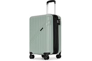 GinzaTravel Lightweight 4 Wheels Suitcase ABS Hard Shell Suitcase Luggage Expandable Durable Suitcases with TSA Lock (Large Green)