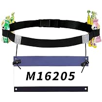Ceinture Running Avec Porte-dossard – Élastique, Réglable, 6 Poches Gels, Pour Marathon, Triathlon, Vélo