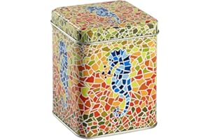 TEA SHOP - Lata Orígenes Caballito 250g - Con diseño exclusivo de inspiración modernista - Recipiente para guardar y conservar té o infusiones - Accesorios para té o infusiones