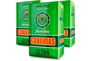 QUMIR Pack de Yerba Mate Canarias Serena 1Kg - 3 Unites - Total 3 Kg de Yerba Mate