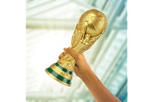 BURUVO Réplique De La Coupe du Monde 2022 Football Champion Trophée Fans Souvenir Récompense Cadeaux Football Champion Ligue Trophée Modèles Statue (Color : Gold Trophy, Size : 13cm/5.12in)