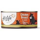 HiLife Adult Wet Cat Food Tins, Chicken Breast in Sauce, Complete Tinned Cat Food, 100% Natural & Grain Free (12 x 70g Cans)