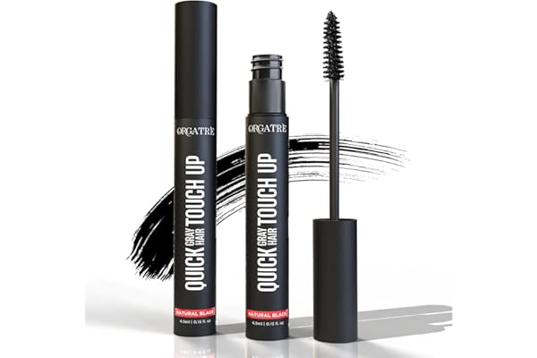 Orgatre Quick Gray Hair Touch Up Stick for grey hair 4.5ml Instant Gray Coverage Semi Permanent Black Color Smudge-Proof & Long-Lasting Ideal for All Hair Types Enriched with Almond & Olive Oil