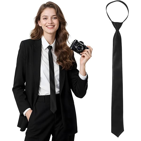 Goiern 2 stuks zwart stropdassen voor dames, JK-uniform, smalle verstelbare stropdas voor meisjes, afstudeerfeest, zakelijke bruiloft, L Goiern 2 stuks zwart stropdassen voor dames, JK-uniform, smalle verstelbare stropdas voor meisjes, afstudeerfeest, zakelijke bruiloft, L