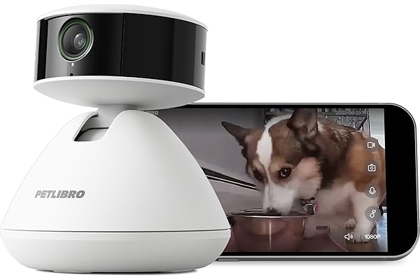 PETLIBRO Caméra Intelligente 360° pour Chien et Chat - Détection Multi-Animaux par Nom, Vision Nocturne Couleur, Résumés d'Activités Quotidiens, Alerts Instantanées (Appli Incluse + Option Cloud)
