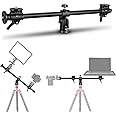NEEWER 25"/62cm Horizontal Tripod Center Axis with 3/8" Screw, Aluminum Alloy 360° Rotatable 180°Vertical Adjustable Tripod Extension Boom Arm for Camera Macro Overhead Photography (Load up to 22lb)