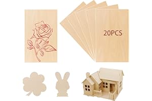 RobLuX 20 Piezas Madera Contrachapada, Madera de Balsa Fina 20×10cm, Espesor 0.2cm/0.08 Pulgadas, Madera Contrachapada de Madera de Tilo Sin Terminar Para Modelos Diy