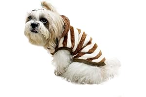 Lulala Striped Brown and White Dog Sweater, (Only for Puppies & Kitten)(6INCH)