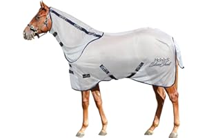 Horses, Couverture Anti-Mouches en Filet Silver Sheet, pour la Saison Estivale, Reflète Lumière et Chaleur, 135 cm