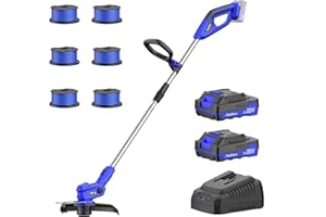PULITUO Cordless Strimmer, String Trimmer with 2 * 2.0Ah Battey and Charge, 20V Garden Strimmer wtih Auto Feed Feature, Cutting Width 30cm, 9000 RPM Compact Power Tool for Lawn Yard Work